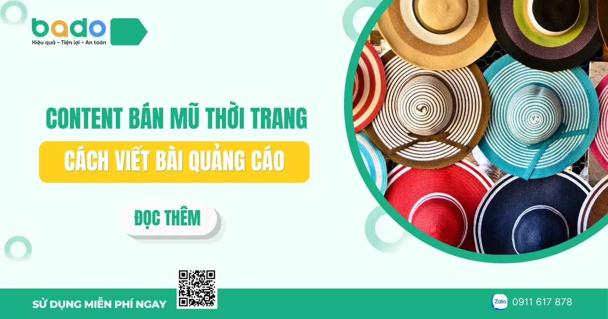 Content bán mũ thời trang: Cách viết bài quảng cáo 