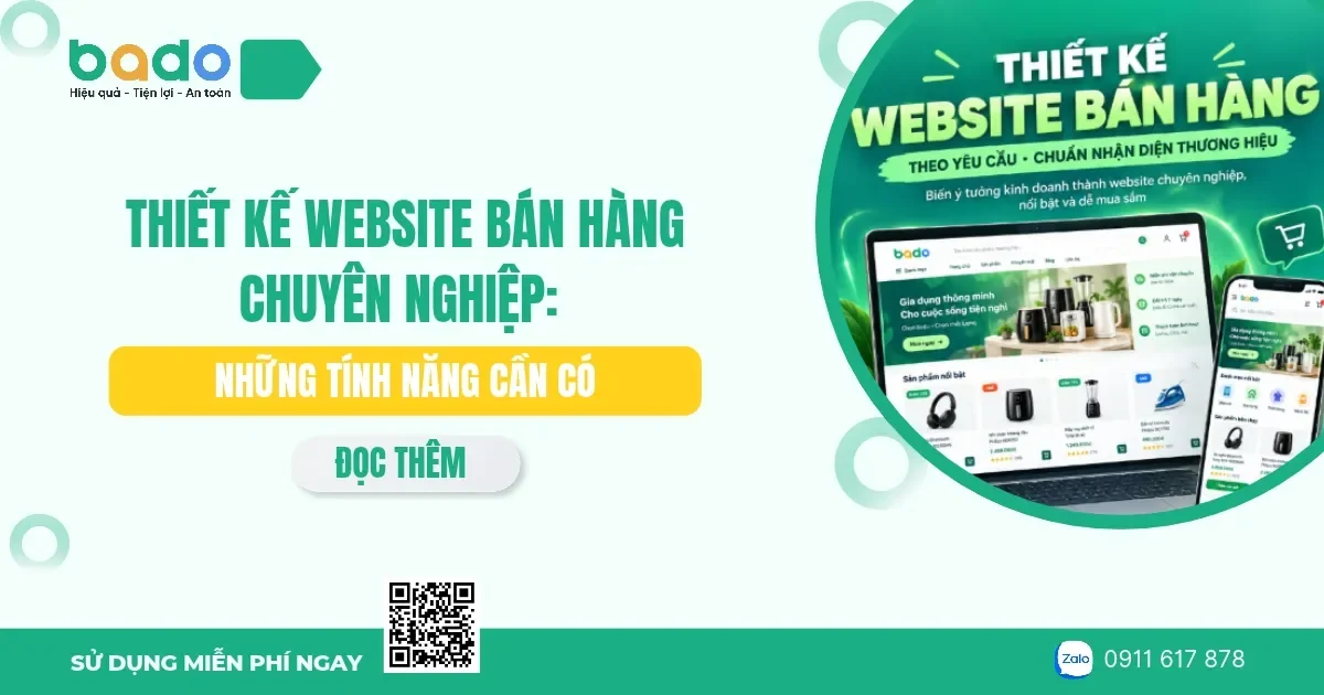 Thiết kế website bán hàng chuyên nghiệp: Những tính năng cần có