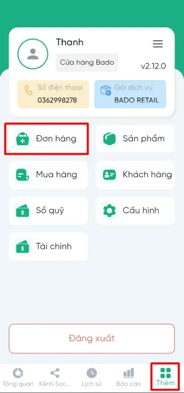 Chọn Đơn h&agrave;ng
