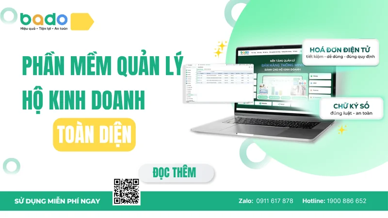 Phần mềm quản lý hộ kinh doanh toàn diện | Bado