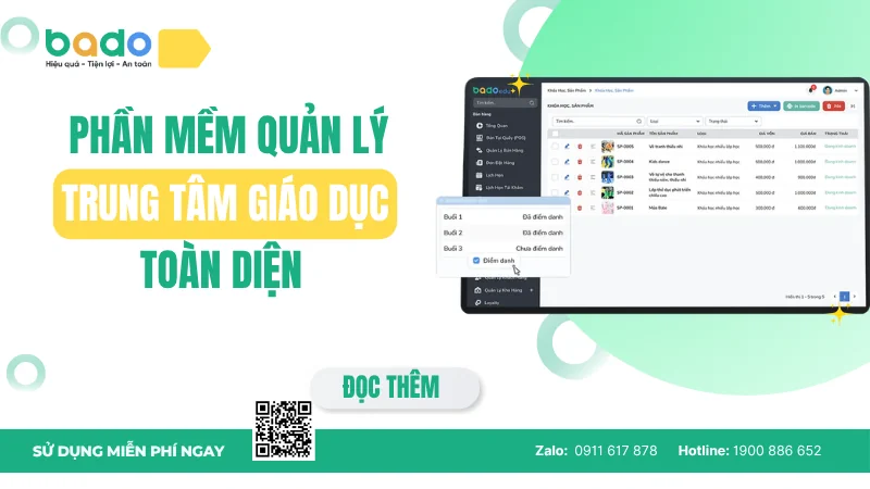 Phần mềm quản lý trung tâm giáo dục toàn diện