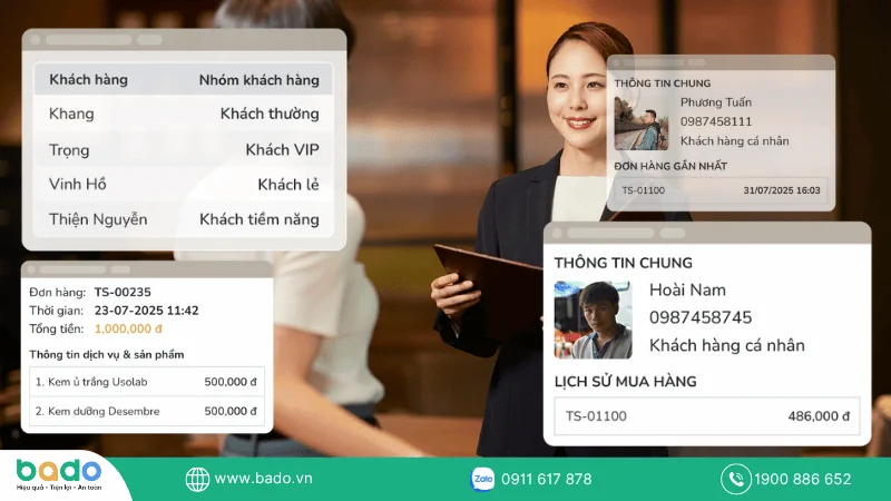 Tính năng quản lý hồ sơ khách hàng tập trung nổi bật trên Bado CRM.png