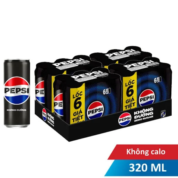 Nước ngọt có ga Pepsi không calo lon 320ml