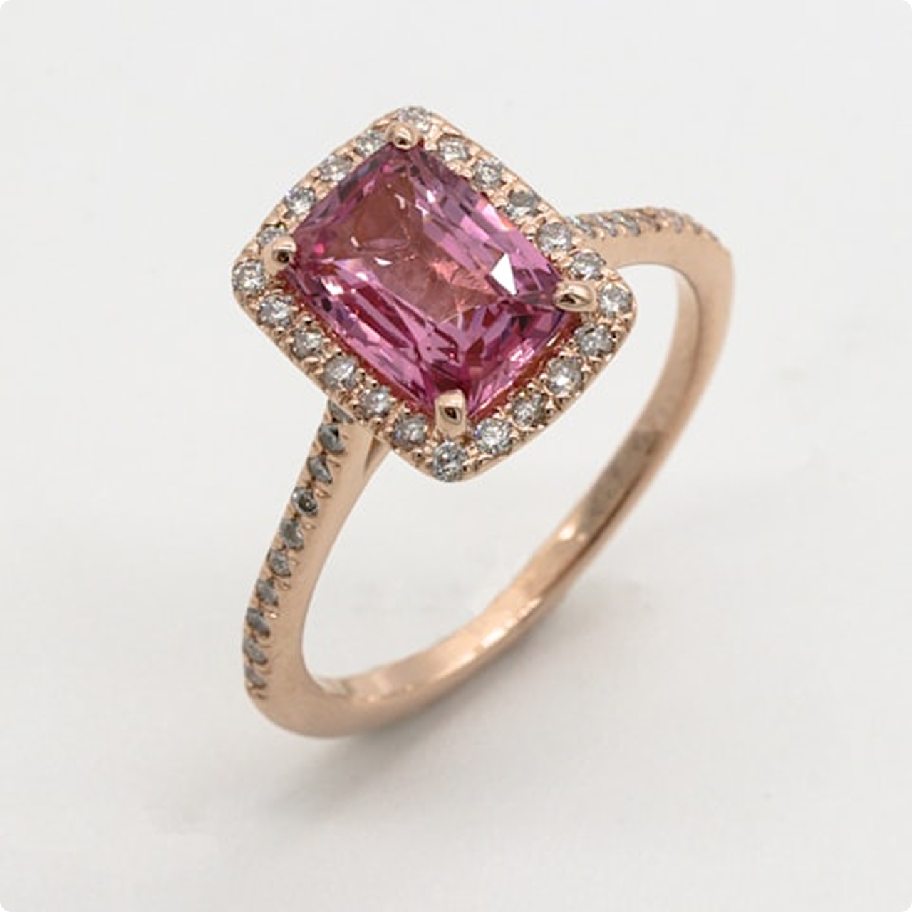 Bông Tai Vàng Hồng Đá Ruby